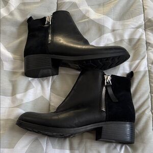 Aldo Black Leather Ankle Booties waterproof genuine leather size 7 to 7.5